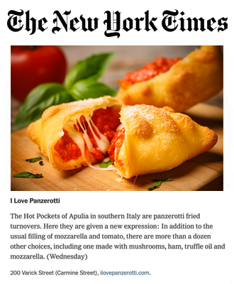 Articolo del New York Times su I Love Panzerotti